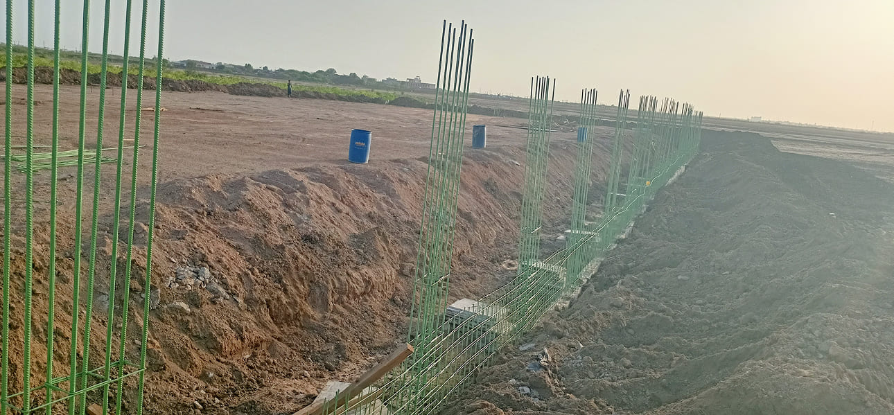 Foundation piling work at Gujarat Gas project in Dholera, Gujarat by DrillWell Solutions