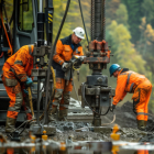 DrillWell Solutions borewell drilling, piling and soil testing services team working on site since 1980