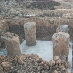 Foundation piling machine drilling deep pile foundation for commercial building construction in Ahmedabad, gujarat .